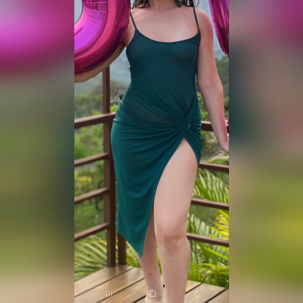 EMERALD KARISA SLIT DRESS JLUXLABEL